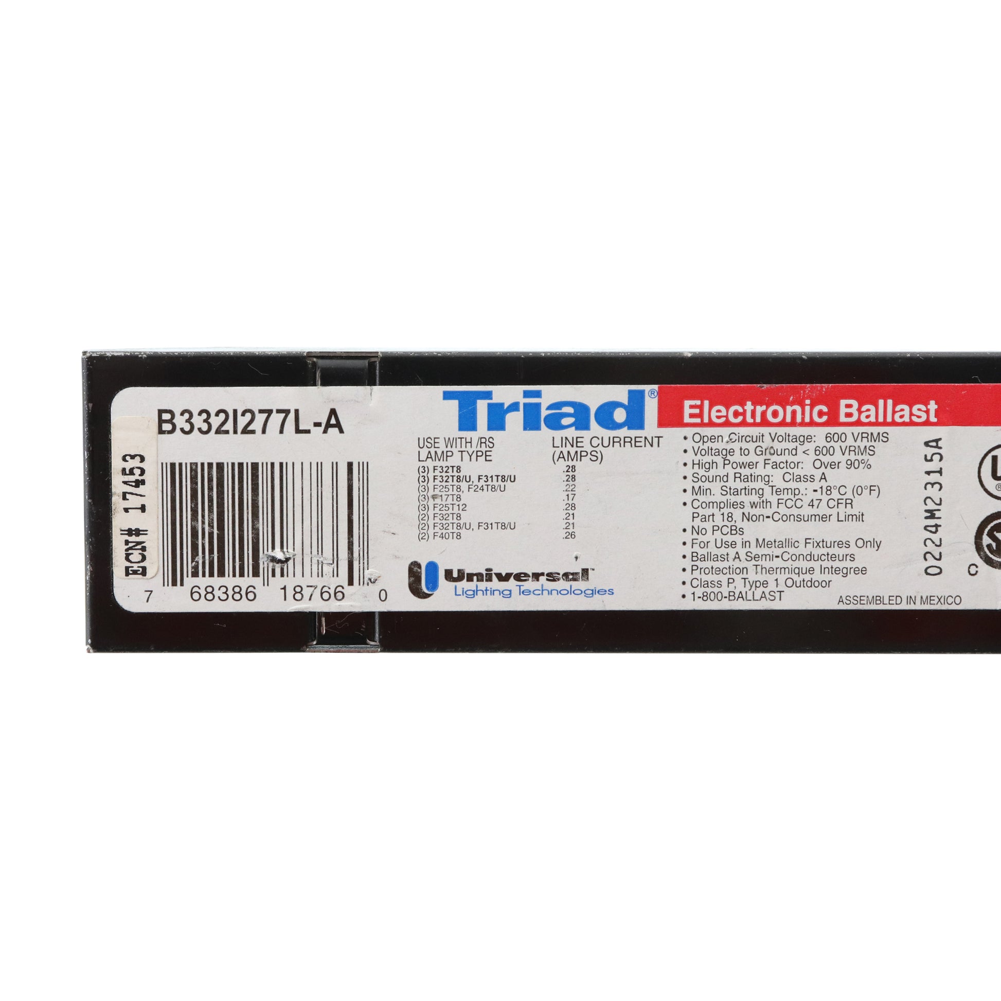 Universal Ballast B332I277L-A
